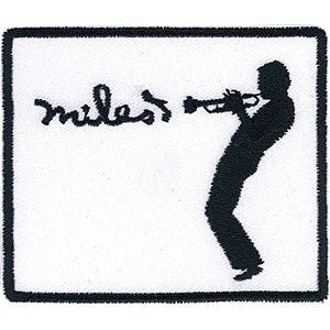 MILES DAVIS Silhouette Patch - 3x2.6 Inch - Playing Sax Composer Embroidered Patch Applique Craft Supply