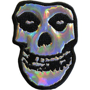 MISFITS Iridescent Skull Patch - 2.6x3.5 Inch - Embroidered Rock Band Patch Applique Craft Supply