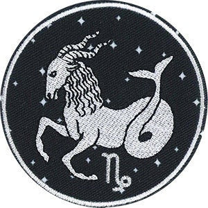 CAPRICORN Zodiac Sign Patch - 3 Inch Round - Horoscope Zodiac Sign Embroidered Patch Applique Craft Supply