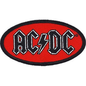 AC/DC Oval Logo Patch - 3.8x2 Inch - Embroidered Rock Band Patch Applique Craft Supply