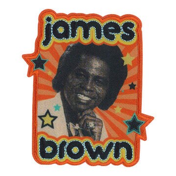 JAMES BROWN Brown Stars Patch - 3.5x4.25 Inch - Portrait R&B Soul Funk Music Embroidered Patch Applique Craft Supply