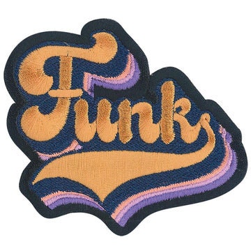 FUNK Music Patch - 3.4x3 Inch - Disco Motown Embroidered Music Rock Band Patch Applique Craft Supply