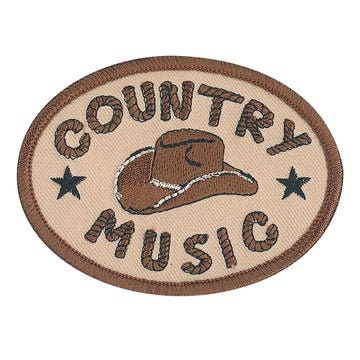 COUNTRY MUSIC Patch - 3.7x2.8 Inch - Country Western Music Embroidered Rock Band Patch Applique Craft Supply