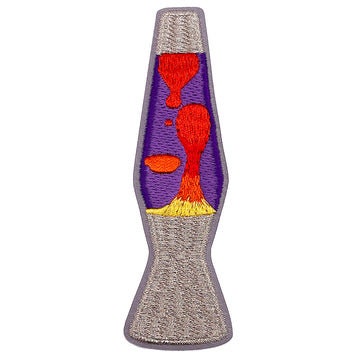 Metallic Lava Lamp Patch - 1.4x4 Inch - Embroidered Patch Applique Craft Supply