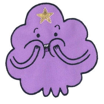 ADVENTURE TIME LSP Oh My Glob Patch - 3.5x3.5 Inch - Lumpy Cartoon Network Embroidered Patch Applique Craft Supply