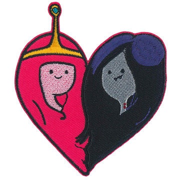 ADVENTURE TIME Princess Bubblegum Marcy Heart Patch - 3.6x3.8 Inch - Cartoon Network Embroidered Patch Applique Craft Supply