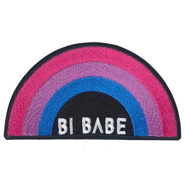 Bi Babe Patch - 3.5x2 Inch - Bisexual Flag LGBTQ+ Embroidered Patch Applique Craft Supply