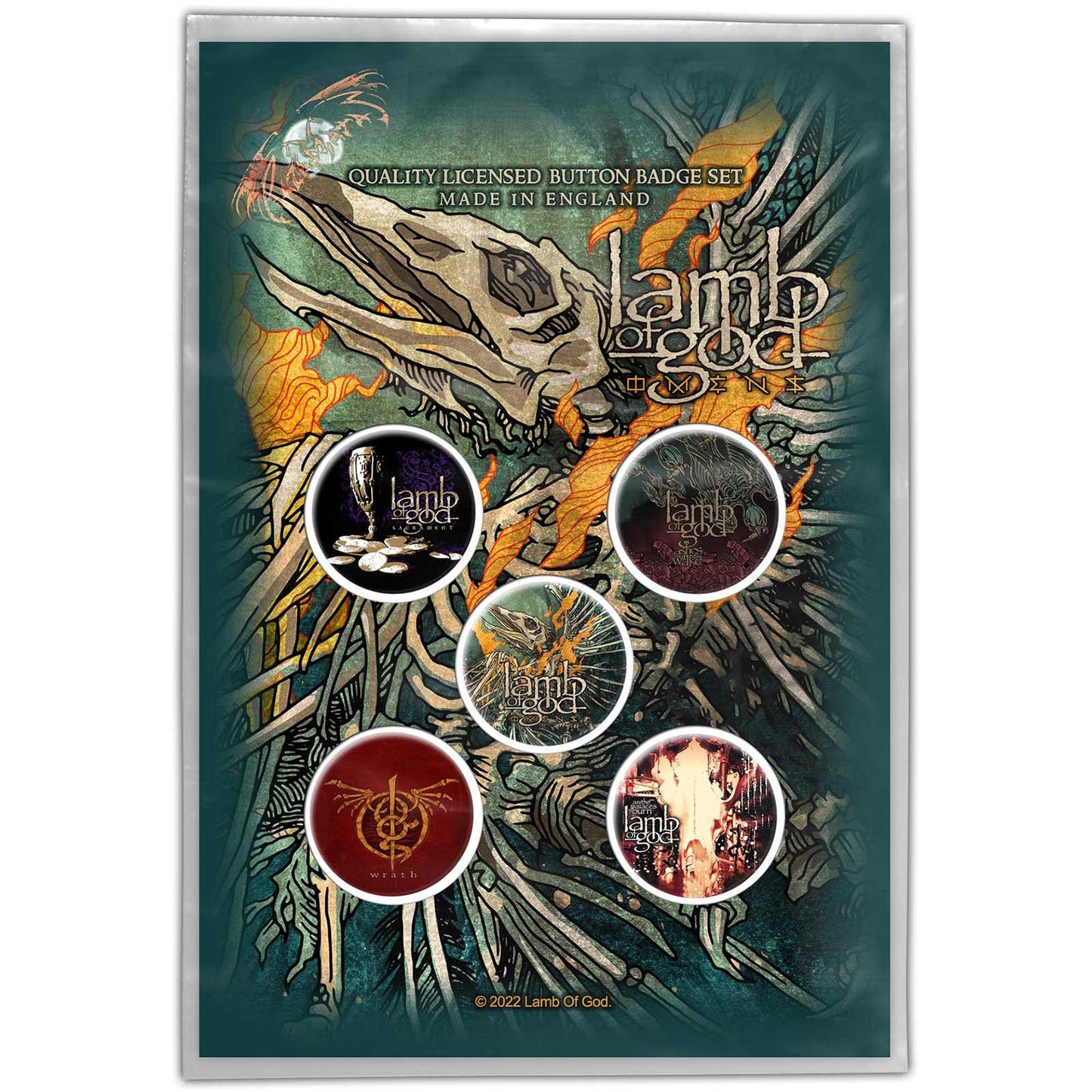LAMB OF GOD Button Badge 5 Piece Set - Each Badge Approx 1 Inch - Lamb of God Omens - Pinback Badge Button Pack Set