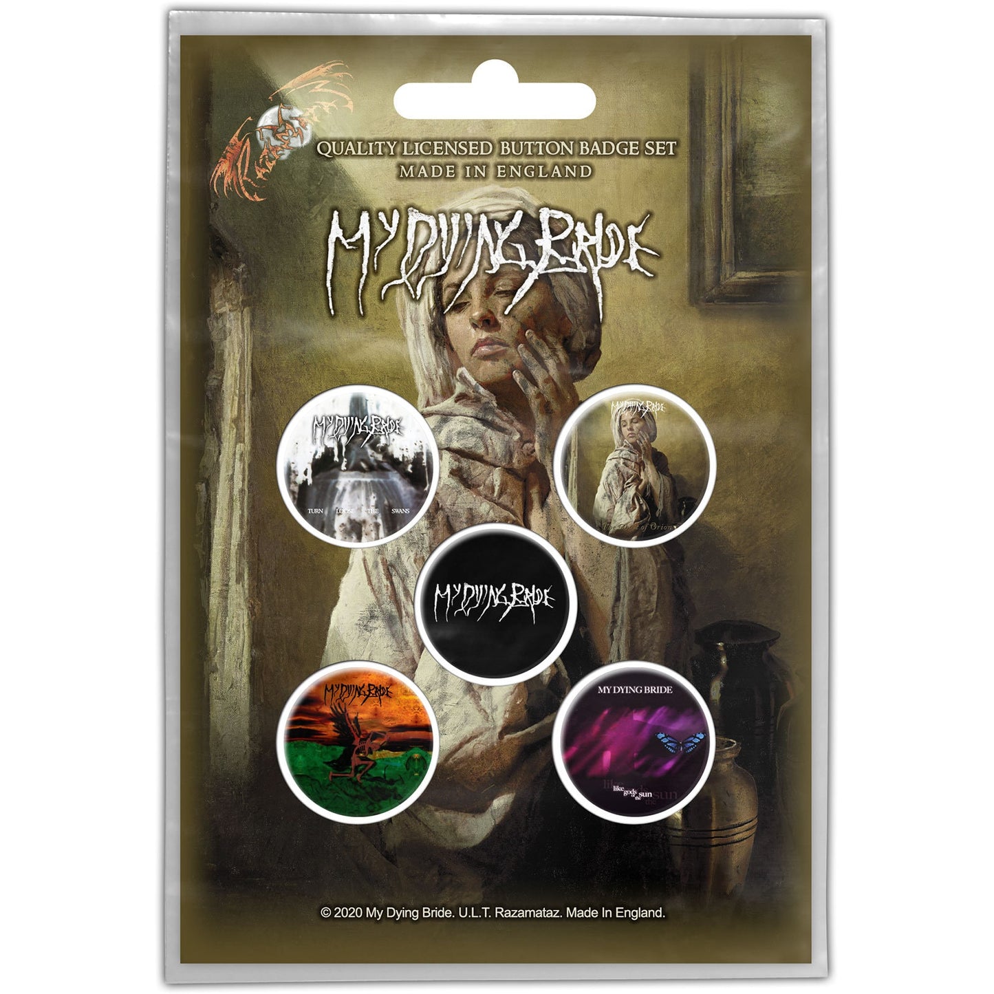 MY DYING BRIDE Button Badge 5 Piece Set - Each Badge Approx 1 Inch - My Dying Bride The Ghost of Orion - Pinback Badge Button Pack Set