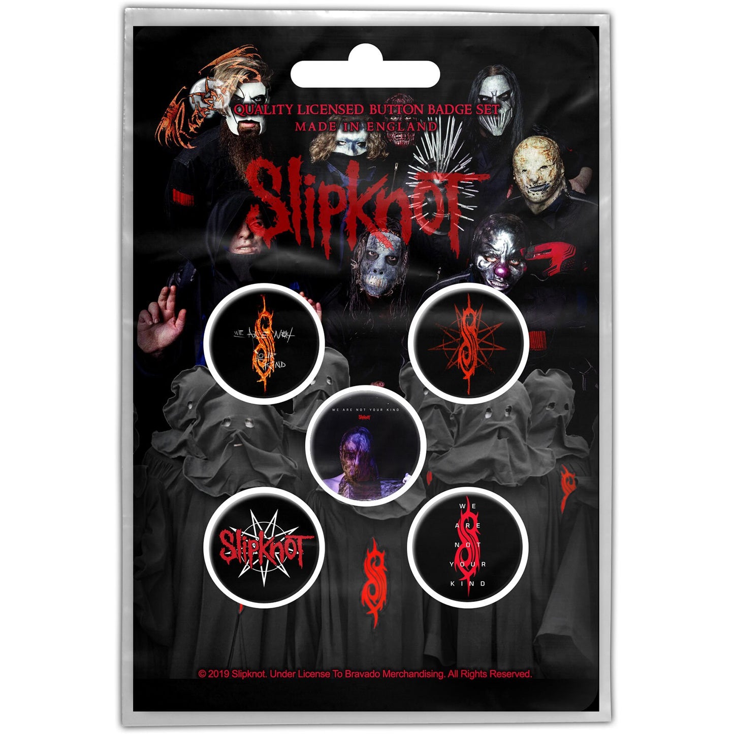 SLIPKNOT Button Badge 5 Piece Set - Each Badge Approx 1 Inch - Slipknot We Are Not Your Kind - Pinback Badge Button Pack Set - Craft Supply
