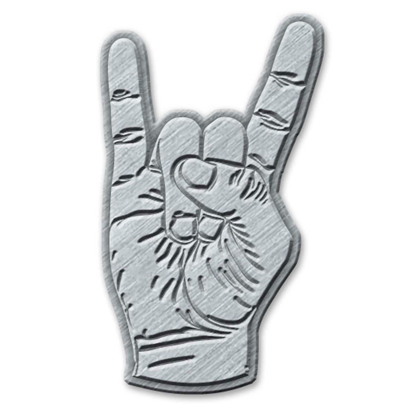 DEVIL HORNS Cast Metal Pin Badge - Approx 1 Inch - Rock On Hand Symbol - Pinback Badge Button Lapel With Butterfly Clutch Attachment