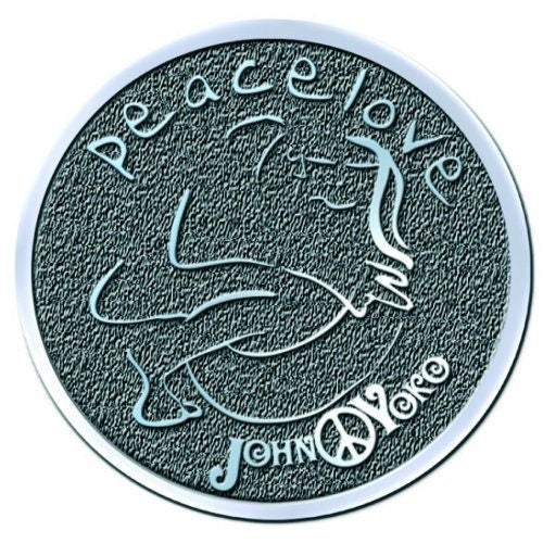 JOHN LENNON Cast Metal Pin Badge - Approx 1 Inch - John Lennon Peace & Love - Pinback Badge Button Lapel With Butterfly Clutch Attachment