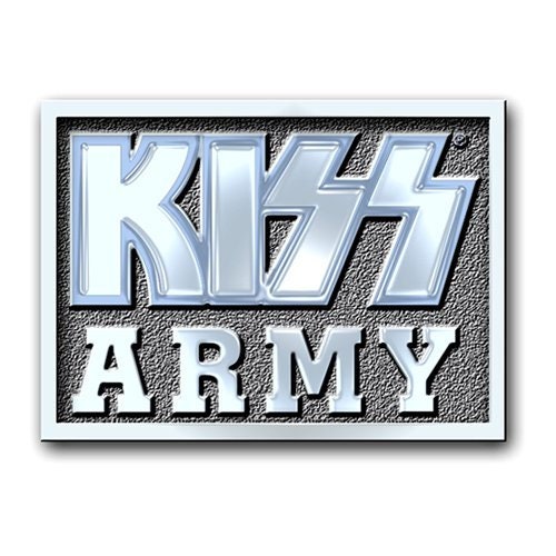 KISS ARMY Cast Metal Pin Badge - Approx 1 Inch - KISS Army Block - Pinback Badge Button Lapel With Butterfly Clutch Attachment