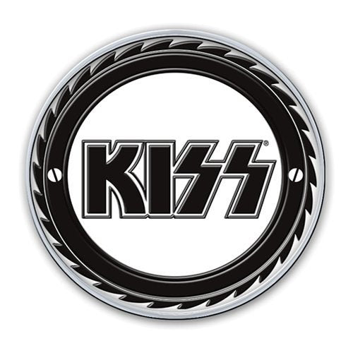 KISS Cast Metal Pin Badge - Approx 1 Inch - KISS Buzzsaw Saw Blade - Pinback Badge Button Lapel With Butterfly Clutch Attachment