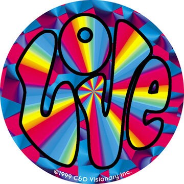 Love 3 Round Sticker - Kaleidoscope Love Circle