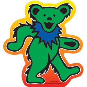 GRATEFUL DEAD Dancing Bear Green Sticker Decal - 4.6x5 Inch - Jerry Garcia Rock Band Vinyl Decal Sticker Craft Supply
