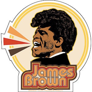JAMES BROWN Circle Sticker Decal - 4.75x4.8 Inch - R&B Soul Funk Music Legend Vinyl Decal Sticker Craft Supply