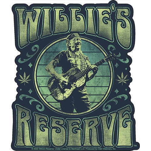 WILLIE NELSON Willie's Reserve Guitar Sticker Decal 4.1x5 Inch - Country Music Fame Legend