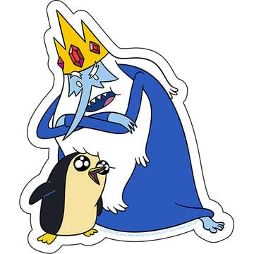 ADVENTURE TIME Ice King & Gunter Sticker Decal - 4.25x5 Inch - Finn Jake Dog Cartoon Network Vinyl Decal Sticker Craft Supply