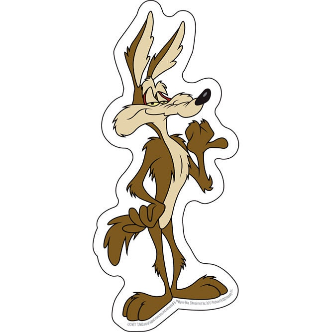 WILE E COYOTE Sticker Decal - 2.5x5.75 Inch - Looney Tunes Cartoon Wile E. Coyote Road Runner Vinyl Sticker Decal Craft Supply