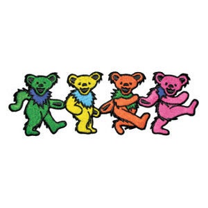 Grateful Dead Dancing Bears Patch - 1x3 Inch - Embroidered Patch Applique Craft Supply