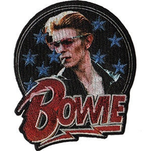 DAVID BOWIE Stars Patch - 3.3x4 Inch - Glitter Embroidered Rock Band Patch Applique Craft Supply