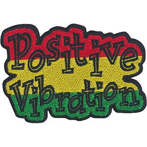 POSITIVE VIBRATIONS Patch - 3.5x2.4 Inch - Reggae Music Rasta Jamaica Africa Embroidered Patch Applique Craft Supply