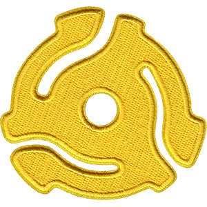 45 Record Insert Vinyl Adapter Patch - 3 Inch - Vinyl Record Turntable Embroidered Patch Applique Craft Supply