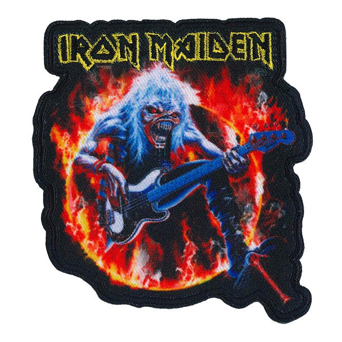 IRON MAIDEN Ring of Fire Patch - 3.5x4 Inch - English Heavy Metal Band Music Embroidered Patch Applique Craft Supply