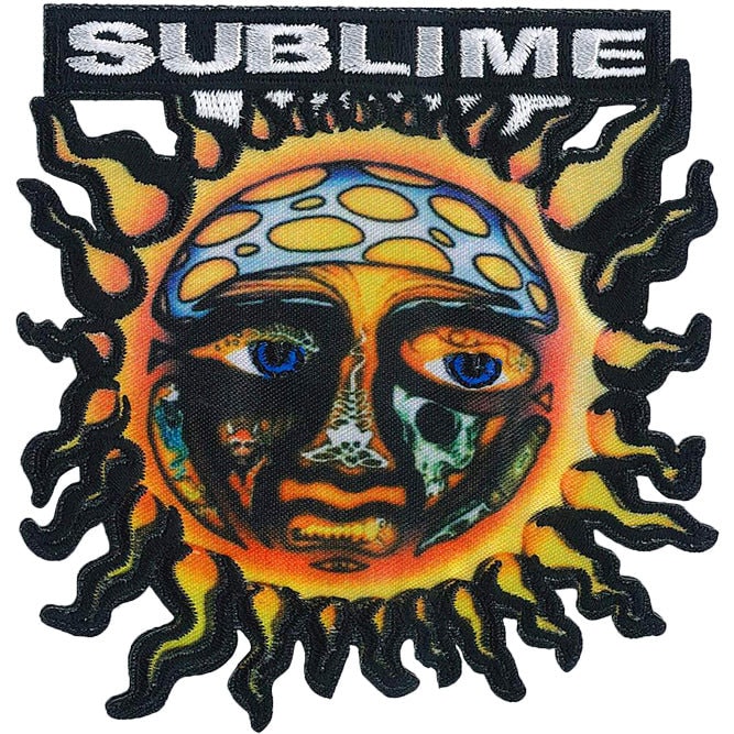 SUBLIME Sun Logo Patch - 3.5x3.6 Inch - Embroidered Punk Rock Band Patch Applique Craft Supply