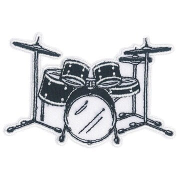 Drum Set Patch - 3.8x2.6 Inch - Band Drum Set Music Embroidered Rock Band Patch Applique Craft Supply