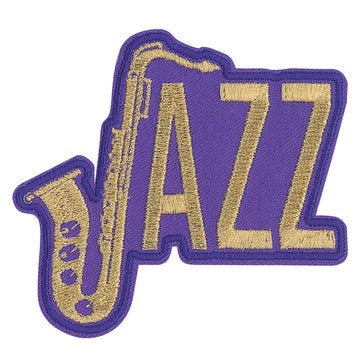 JAZZ Music Saxophone Patch - 3.5x3.2 Inch - Blues Ragtime Band Embroidered Music Patch Applique Craft Supply