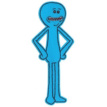 RICK & MORTY Mr. Meeseeks Patch - 2.2x4.4 Inch - Adult Swim Cartoon Network Animated TV Series Embroidered Patch Applique Craft Supply