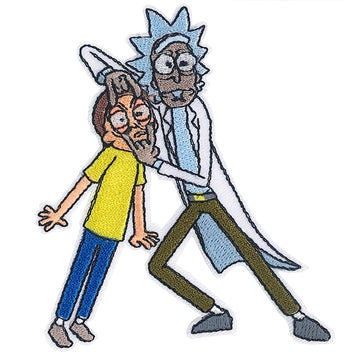 RICK & MORTY Open Your Eyes Patch - 3.8x4 Inch - Adult Swim Cartoon Network Animated TV Series Embroidered Patch Applique Craft Supply