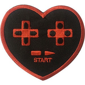 Heart Start Patch - 3.25x3.6 Inch - Video Game Controller Embroidered Patch Applique Craft Supply