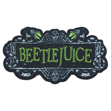 BEETLEJUICE Movie Logo Patch - 4.2x2.5 Inch - Michael Keaton Tim Burton Fantasy Horror Movie Embroidered Patch Applique Craft Supply