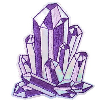 JSX Iridescent Amethyst Crystal 3"x3.4" Patch Rainbow Pride Flag LGBTQ+ Embroidered Patch