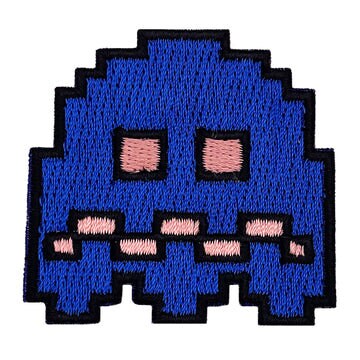 PAC-MAN Blinking Ghost Patch - 2x2 Inch - Blinky Pinky Retro Classic Video Game Arcade Embroidered Patch Applique Craft Supply