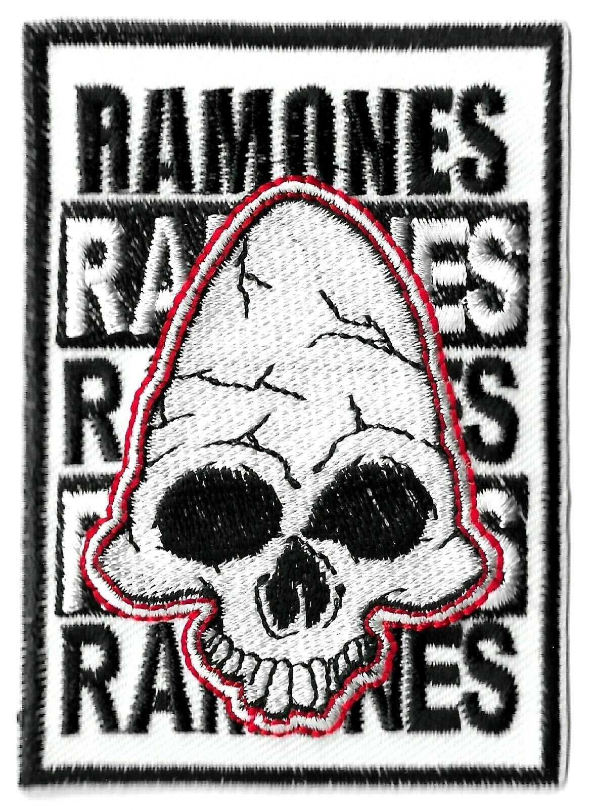 Ramones Skull Patch - 2.3x3.25 Inch - Embroidered Patch Applique Craft Supply