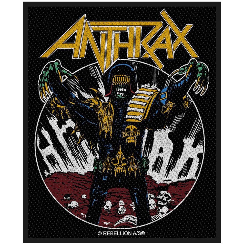ANTHRAX Judge Death Patch - 4x3.75 Inch - Anthrax Judge Death Embroidered Patch Applique Craft Supply - Officially Licensed