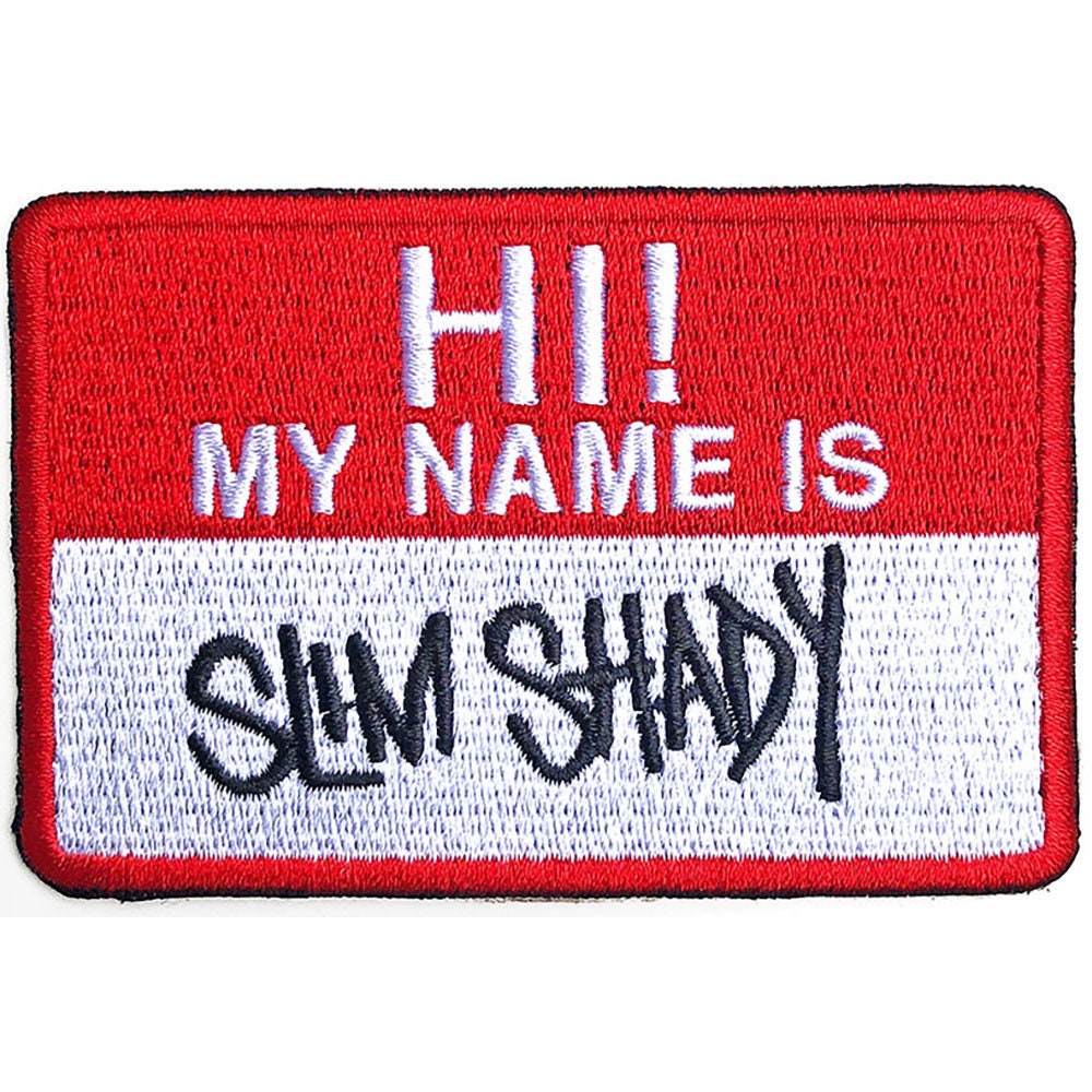 EMINEM Patch - Approx 3.5x2 Inch - Eminem Slim Shady Name Badge Embroidered Patch Applique Craft Supply - Officially Licensed
