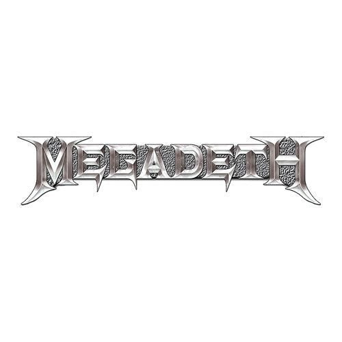 MEGADETH Metal Pin Badge - Approx 1 Inch - Megadeth Chrome Logo - Pinback Badge Button Lapel With Butterfly Clutch Attachment