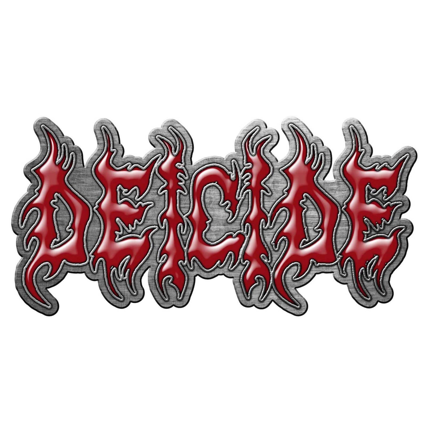DEICIDE Enamel Metal Pin Badge - Approx 1 Inch - Deicide Red Logo - Pinback Badge Button Lapel With Butterfly Clutch Attachment