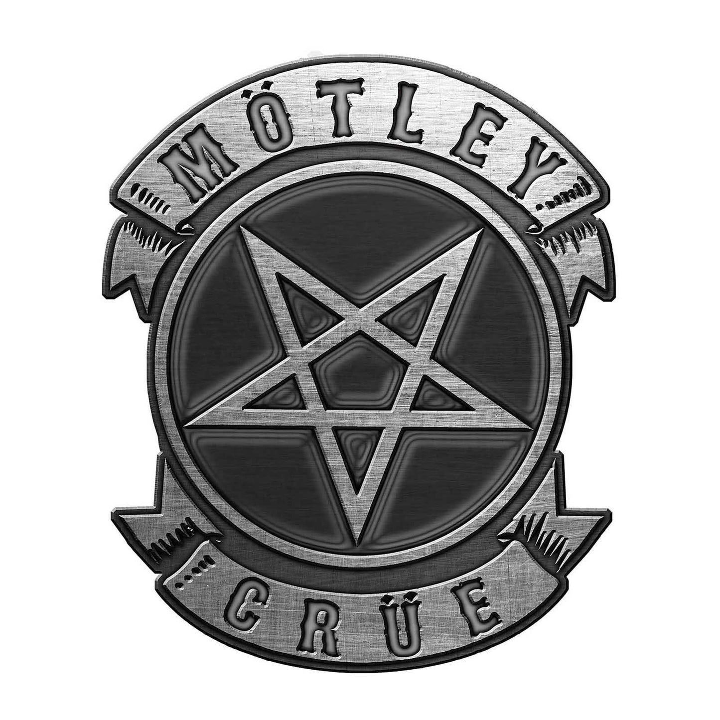 MOTLEY CRUE Enamel Metal Pin Badge - Approx 1 Inch - Motley Crue Pentagram - Pinback Badge Button Lapel With Butterfly Clutch Attachment