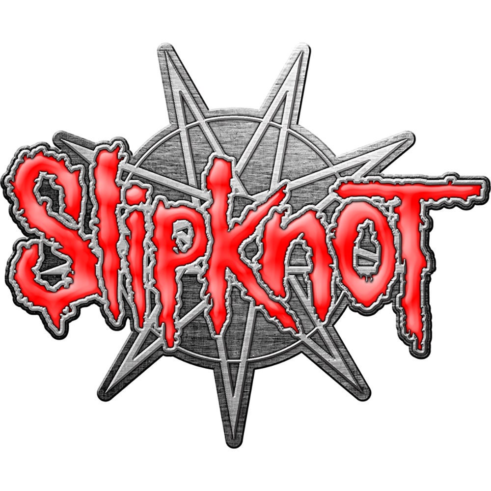 SLIPKNOT Enamel Metal Pin Badge - Approx 1 Inch - Slipknot 9 Point Star - Pinback Badge Button Lapel Lapel With Butterfly Clutch Attachment