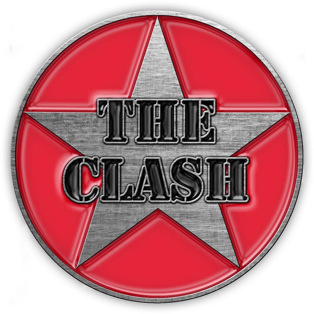 THE CLASH Enamel Metal Pin Badge - Approx 1 Inch - Clash Military Logo - Pinback Badge Button Lapel With Butterfly Clutch Attachment