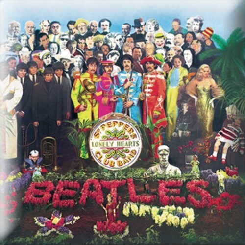 BEATLES Metal Pin Badge - Approx 1 Inch - Beatles Sgt Pepper - Pinback Badge Button Lapel With Butterfly Clutch Attachment - Craft Supply