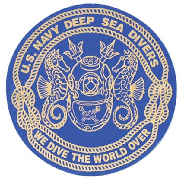 Navy Deep Sea Divers Vinyl Decal Sticker - 5.5 Inch - United States Navy Diver Diving Clear Decal For Car Truck Window Vehicle Military
