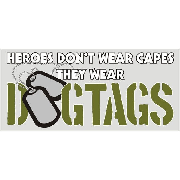 Heroes Don't Wear Capes Vinyl Decal Sticker - 7.5x3 Inch - United States Military Army Marines Clear Decal Car Truck Window Vehicle Military