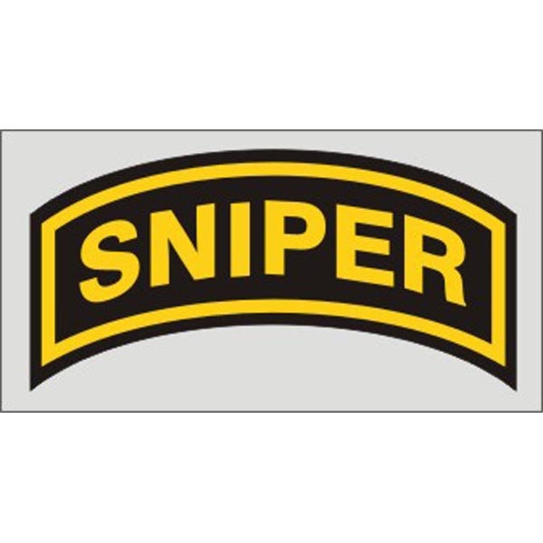 SNIPER Vinyl Decal Sticker - 4x2 Inch - United States Army Rocker Arch Clear Decal For Car Truck Window Vehicle Military